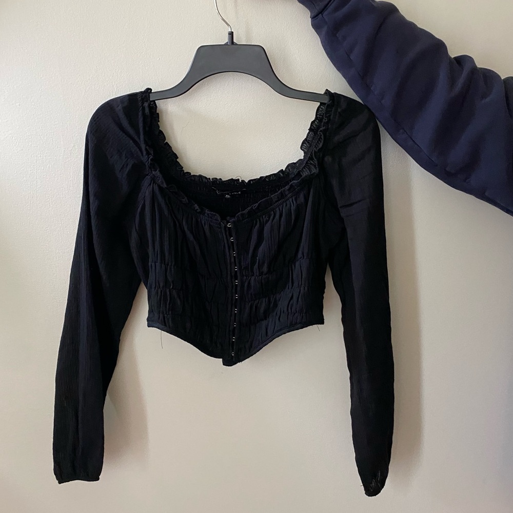 Pacsun, black corset shirt